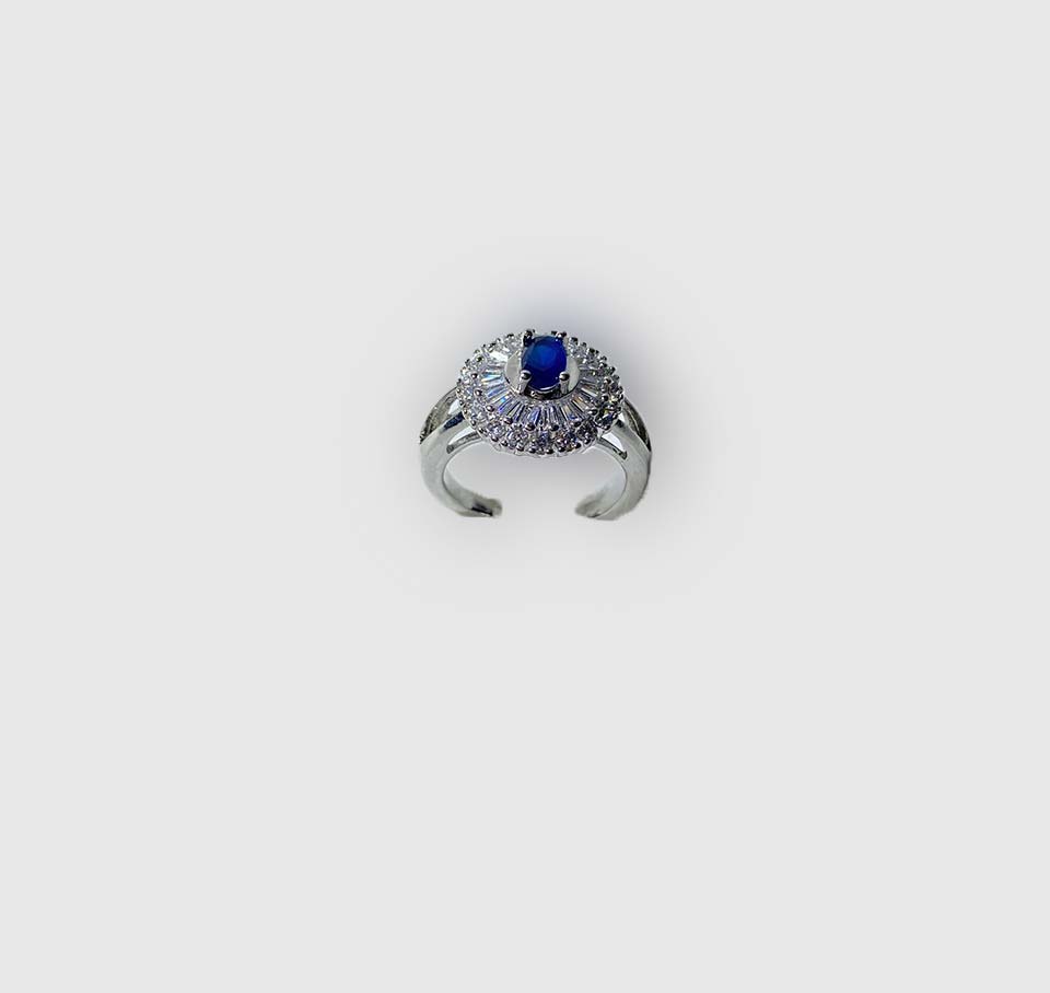 Royal Blue Sapphire Halo Ring